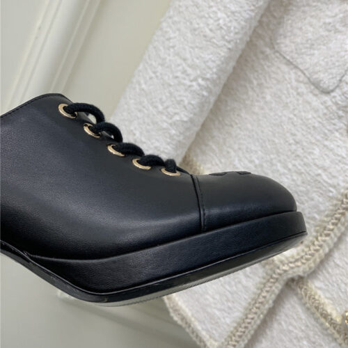 High Quality Luxury Chanel Lace Up Chunky Heel Womens Shoes product detail