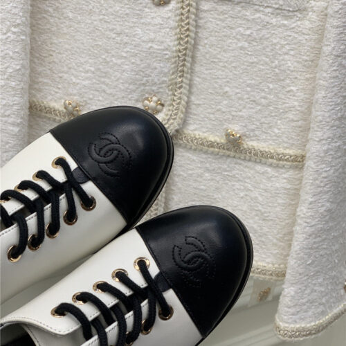 High Quality Luxury Chanel Lace Up Chunky Heel Womens Shoes – Style 16774 product detail