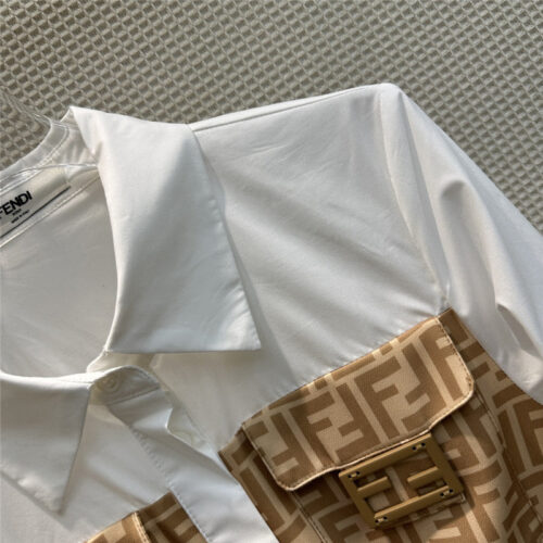High Quality Luxury Fendi Double F Paneled Shirt-Breasted Dress product detail
