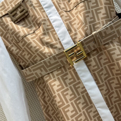 High Quality Luxury Fendi Double F Paneled Shirt-Breasted Dress product detail