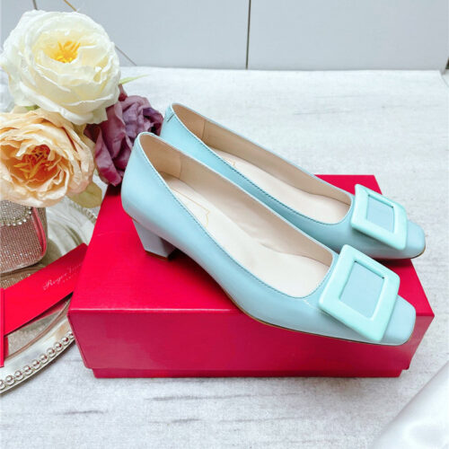 High Quality Luxury Roger Vivier New Patent Leather Pumps