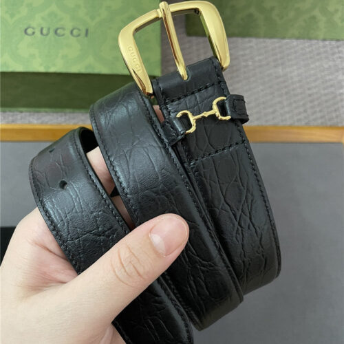 High Quality Luxury Hermes New GG Metal Pin Buckle Belt alternate view
