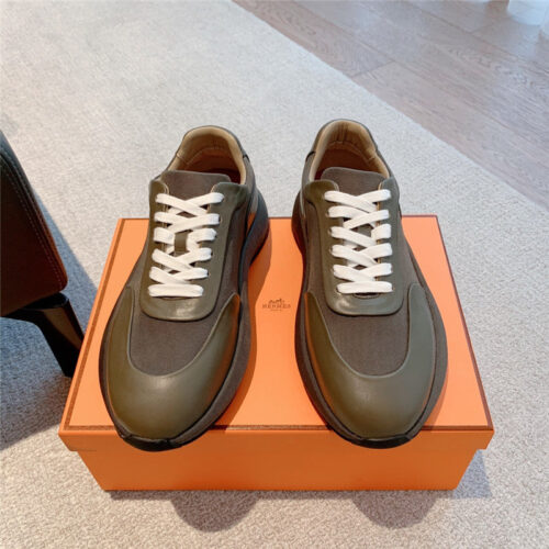 High Quality Luxury Hermes Classic Look-Alike British Retro White Shoes