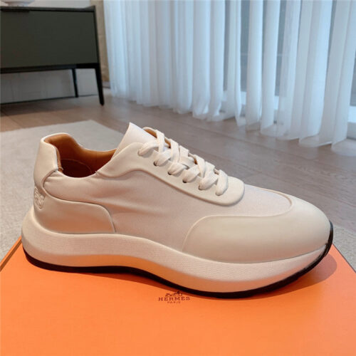 High Quality Luxury Hermes Classic Look-Alike British Retro White Shoes – Style 21379 product detail
