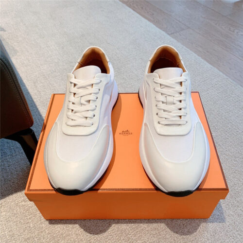 High Quality Luxury Hermes Classic Look-Alike British Retro White Shoes – Style 21379