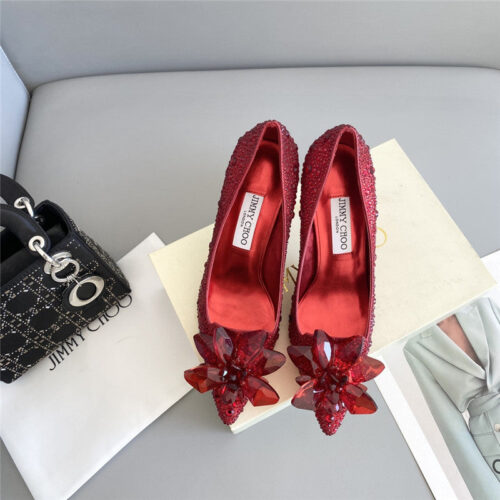 High Quality Luxury Jimmy Choo Crystal Wedding Slippers – Style 05783