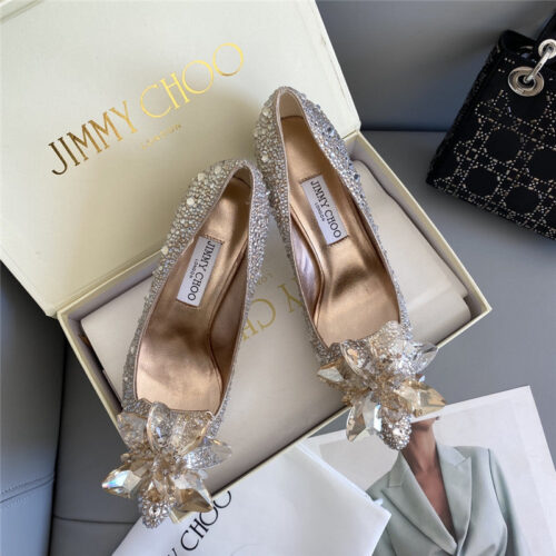 High Quality Luxury Jimmy Choo Crystal Wedding Slippers product detail