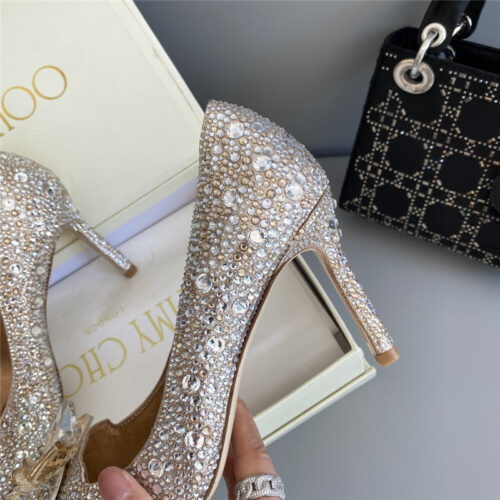 High Quality Luxury Jimmy Choo Crystal Wedding Slippers alternate view