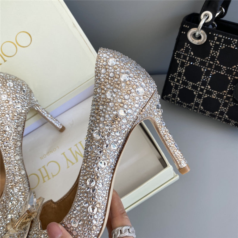 High Quality Luxury Jimmy Choo Crystal Wedding Slippers product detail