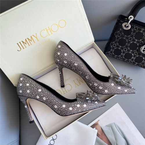 High Quality Luxury Jimmy Choo Crystal Wedding Slippers – Style 45879 alternate view