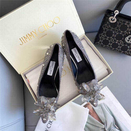 High Quality Luxury Jimmy Choo Crystal Wedding Slippers – Style 45879