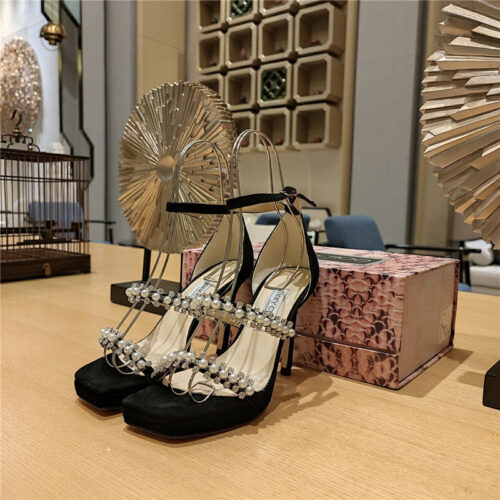High Quality Luxury Jimmy Choo High Heel Diamond Chain Sandals – Style 17847 alternate view
