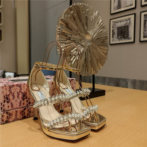High Quality Luxury Jimmy Choo High Heel Diamond Chain Sandals