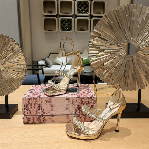 High Quality Luxury Jimmy Choo High Heel Diamond Chain Sandals product detail