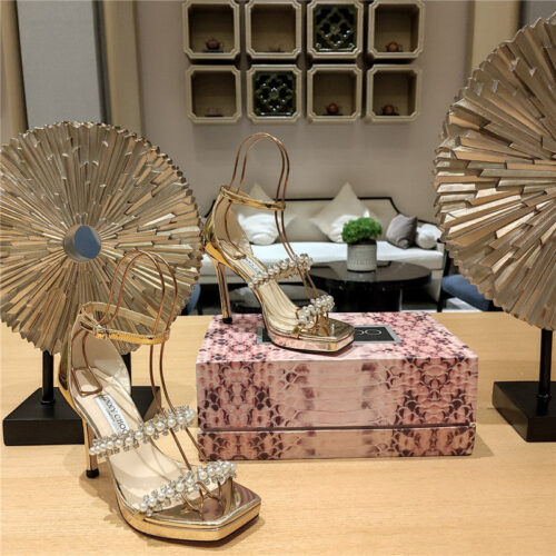 High Quality Luxury Jimmy Choo High Heel Diamond Chain Sandals product detail