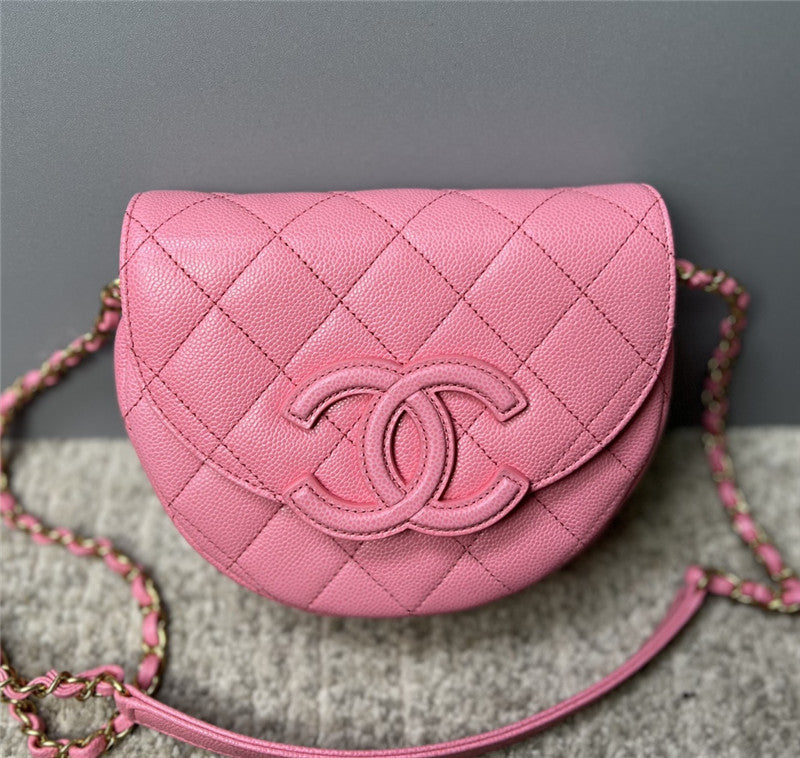 High Quality Luxury Chanel Pink Saddle Bag