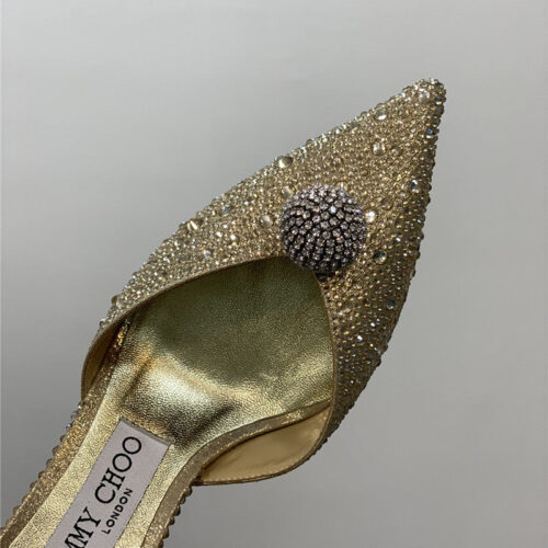 High Quality Luxury Jimmy Choo Jc High-Heeled Crystal Slipper Shoes – Style 97527 product detail