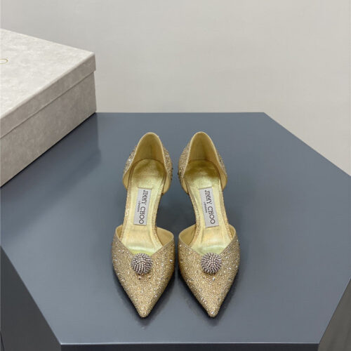 High Quality Luxury Jimmy Choo Jc High-Heeled Crystal Slipper Shoes – Style 97527 product detail