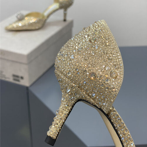High Quality Luxury Jimmy Choo Jc High-Heeled Crystal Slipper Shoes – Style 97527 product detail
