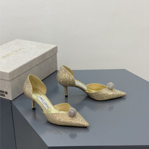 High Quality Luxury Jimmy Choo Jc High-Heeled Crystal Slipper Shoes – Style 97527 product detail