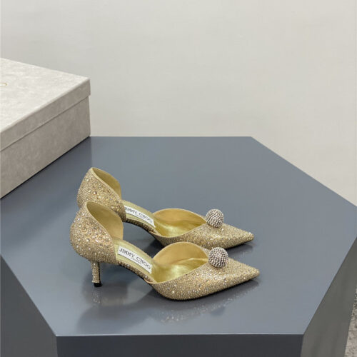 High Quality Luxury Jimmy Choo Jc High-Heeled Crystal Slipper Shoes – Style 97527 alternate view
