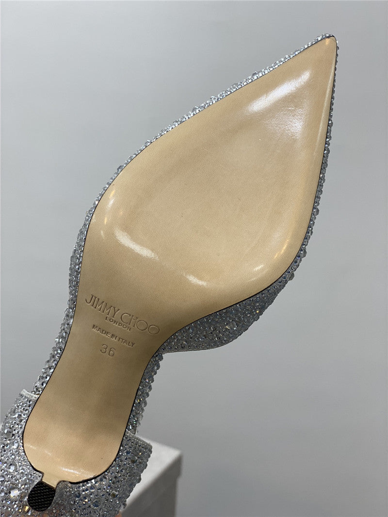 High Quality Luxury Jimmy Choo Jc High-Heeled Crystal Slipper Shoes – Style 61367 product detail