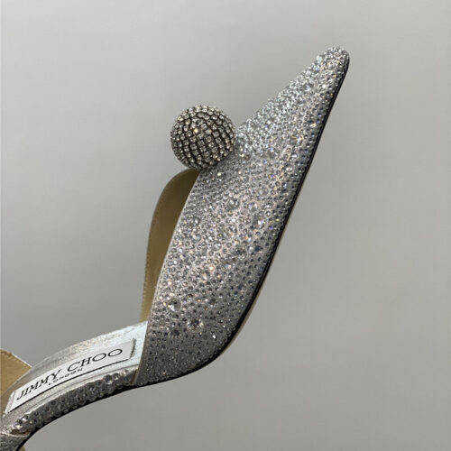 High Quality Luxury Jimmy Choo Jc High-Heeled Crystal Slipper Shoes – Style 61367 product detail