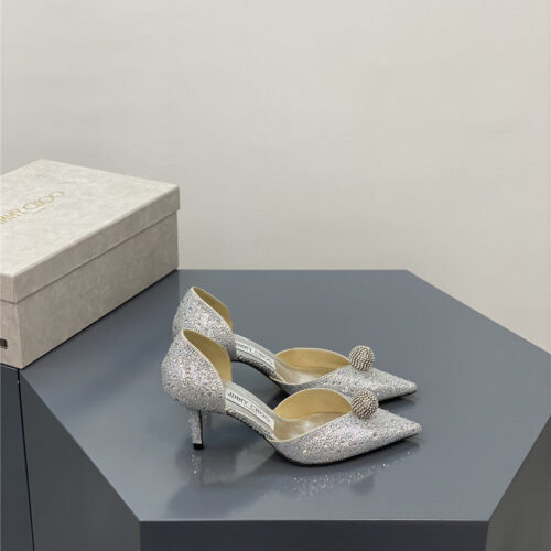 High Quality Luxury Jimmy Choo Jc High-Heeled Crystal Slipper Shoes – Style 61367 product detail