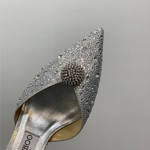 High Quality Luxury Jimmy Choo Jc High-Heeled Crystal Slipper Shoes – Style 61367 product detail
