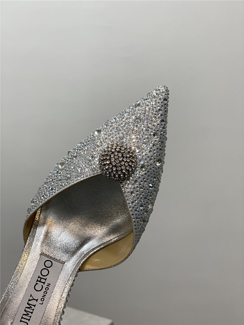 High Quality Luxury Jimmy Choo Jc High-Heeled Crystal Slipper Shoes – Style 61367 product detail