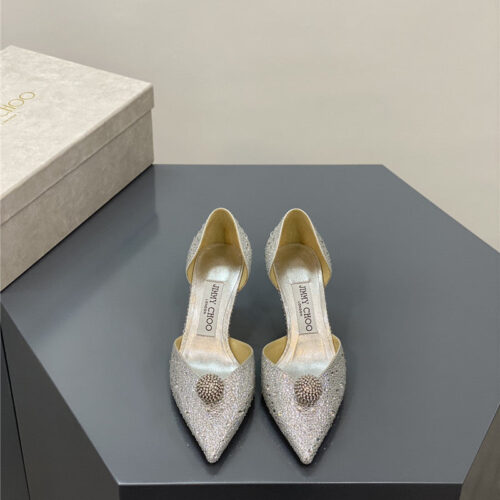 High Quality Luxury Jimmy Choo Jc High-Heeled Crystal Slipper Shoes – Style 61367 product detail