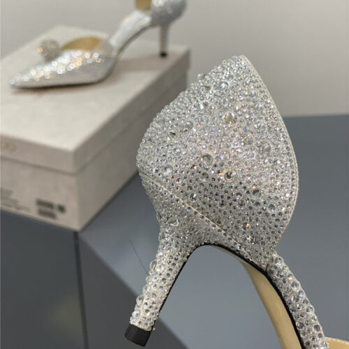 High Quality Luxury Jimmy Choo Jc High-Heeled Crystal Slipper Shoes – Style 61367 product detail