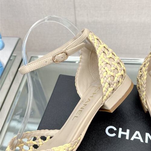 High Quality Luxury Chanel Mary Jane Hollow Woven Sandals – Style 97798 product detail