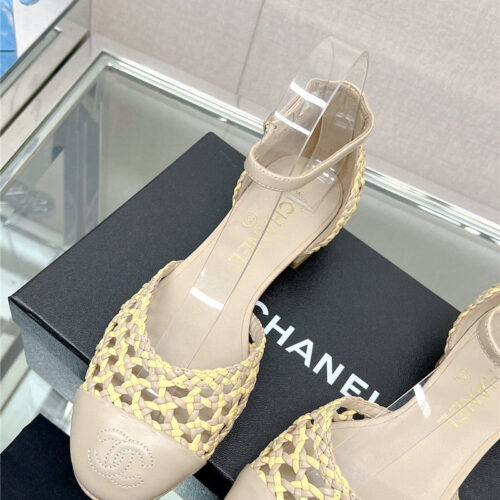 High Quality Luxury Chanel Mary Jane Hollow Woven Sandals – Style 97798 product detail