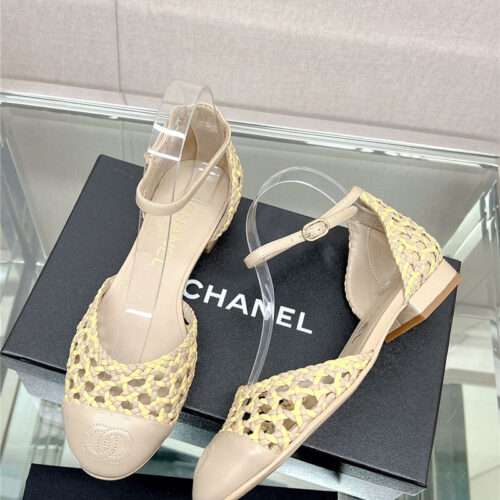 High Quality Luxury Chanel Mary Jane Hollow Woven Sandals – Style 97798 alternate view