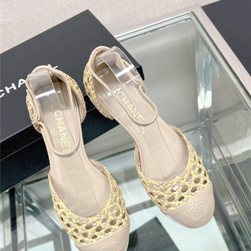 High Quality Luxury Chanel Mary Jane Hollow Woven Sandals – Style 97798