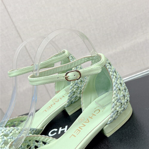High Quality Luxury Chanel Mary Jane Hollow Woven Sandals – Style 25478 product detail