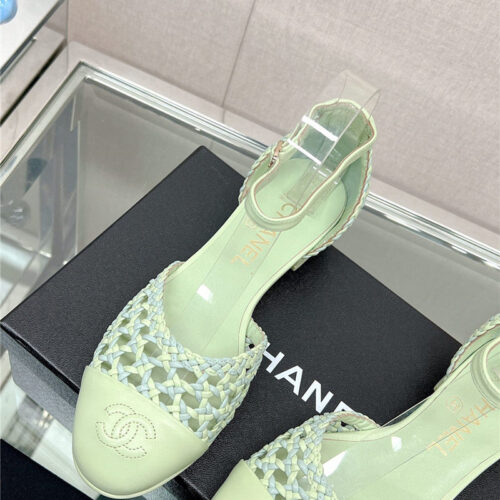 High Quality Luxury Chanel Mary Jane Hollow Woven Sandals – Style 25478 product detail