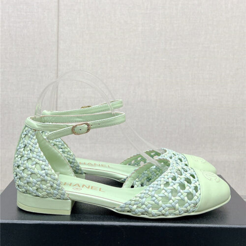 High Quality Luxury Chanel Mary Jane Hollow Woven Sandals – Style 25478 product detail