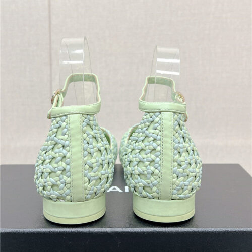 High Quality Luxury Chanel Mary Jane Hollow Woven Sandals – Style 25478 product detail