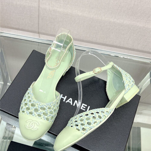 High Quality Luxury Chanel Mary Jane Hollow Woven Sandals – Style 25478 alternate view