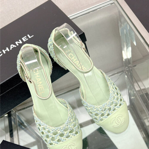 High Quality Luxury Chanel Mary Jane Hollow Woven Sandals – Style 25478
