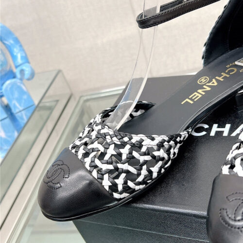 High Quality Luxury Chanel Mary Jane Hollow Woven Sandals – Style 48070 product detail