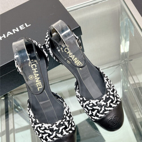 High Quality Luxury Chanel Mary Jane Hollow Woven Sandals – Style 48070