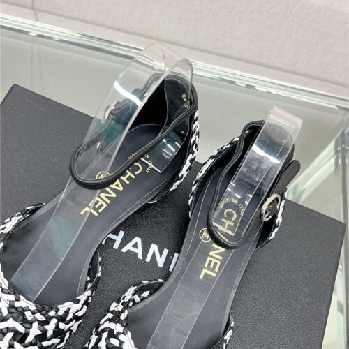 High Quality Luxury Chanel Mary Jane Hollow Woven Sandals – Style 48070 product detail