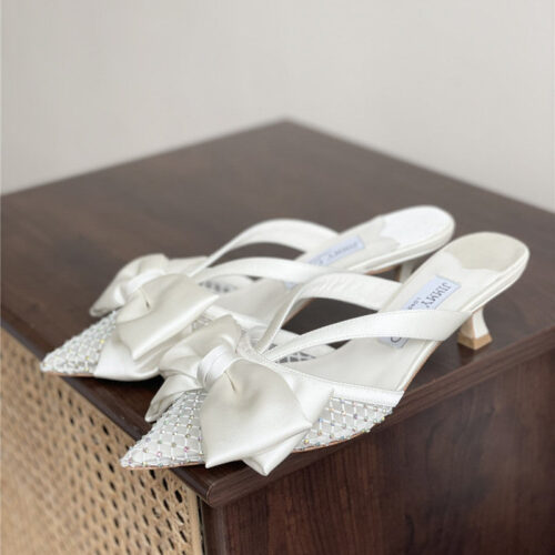 High Quality Luxury Jimmy Choo Bow-Embellished Sandals alternate view