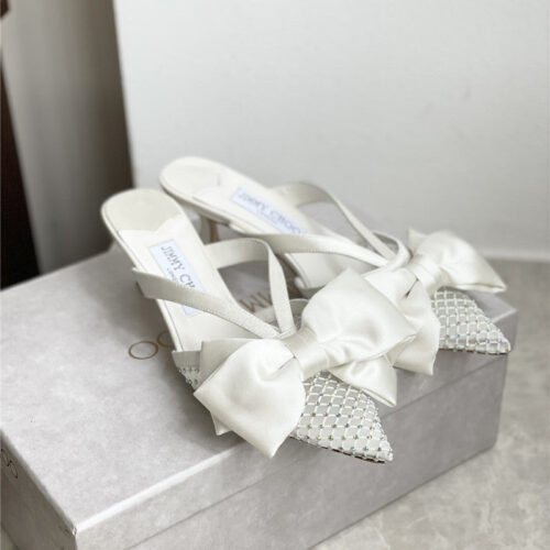 High Quality Luxury Jimmy Choo Bow-Embellished Sandals