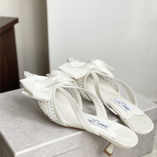 High Quality Luxury Jimmy Choo Bow-Embellished Sandals product detail