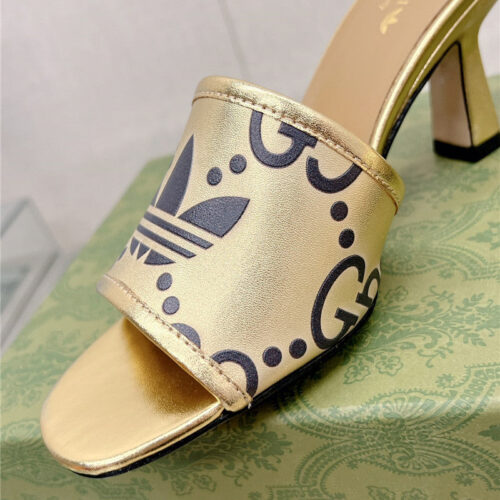High Quality Luxury Gucci X Adida*Print High-Heeled Slides – Style 07603 product detail