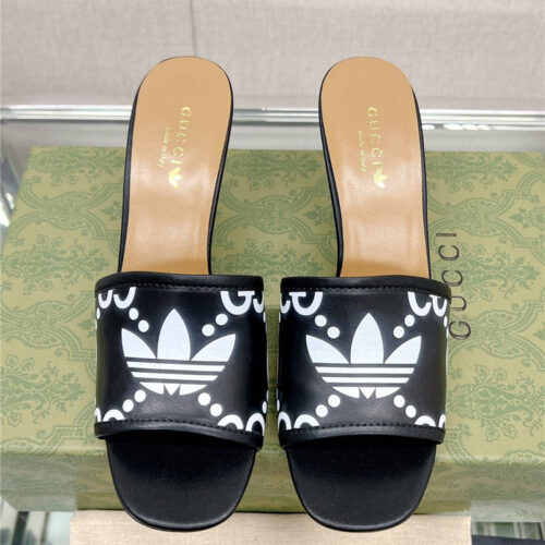 High Quality Luxury Gucci X Adida*Print High-Heeled Slides – Style 99123 product detail